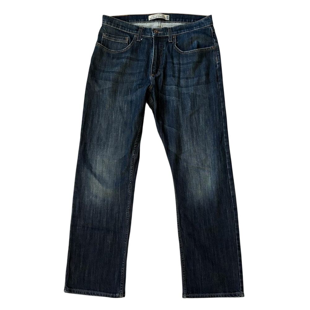Wrangler Flex Medium Wash Relaxed Straight Jeans Mens Size 33X30